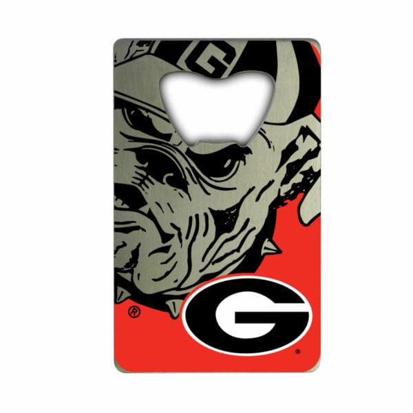 Georgia Bulldogs Credit Card Style Bottle Opener 2 x 3.25 1